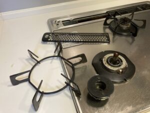 ガスコンロ,掃除,バーナーキャップ,五徳,清掃